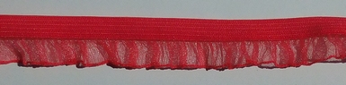 Elastic Lace+Organza ruche 15-16mm (50 m), Red